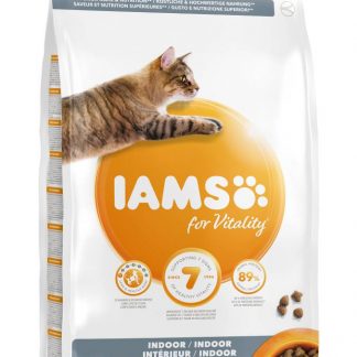 IAMS for Vitality Indoor recipe of dry cat food (kibble) for adult and senior cats with fresh chicken 800 g