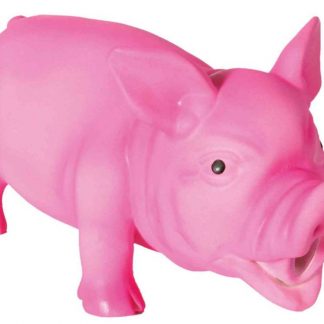 Pig, animal sound, latex/polyester fleece, 21 cm