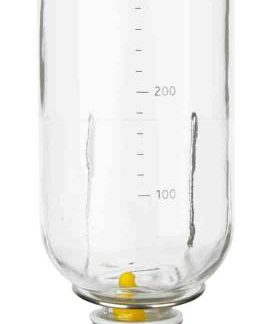 Water bottle with spring/slot & wire holder, glass, 500 ml