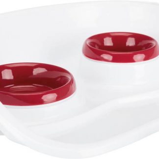 Bowl set, plastic, 0.25 l/ø 9 cm & 0.3 l/ø 11 cm/46 × 11 × 30 cm, white/bowls: various