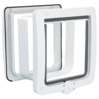 4-Way cat flap XXL, with tunnel, 24 × 28 cm, white