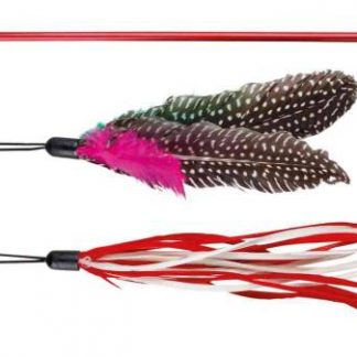 Playing rod, telescopic, with 2 toys, fibre glas, 40–98 cm