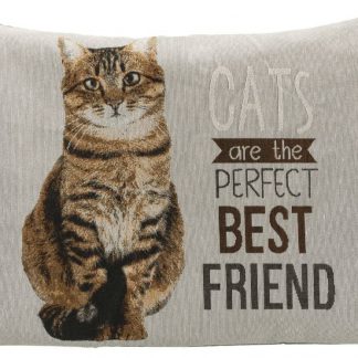 Chipo cushion, Cat, square, 60 × 48 cm, grey