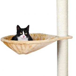 Hammock for scratching post, large, longhair plush, ø 45 cm, beige