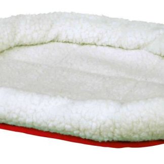Bed, round, 47 × 38 cm, wool-white/red