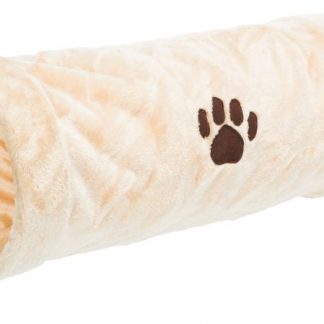 Playing tunnel, plush, ø 22 × 60 cm, beige