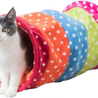 Playing tunnel, fleece, ø 25 × 50 cm, multi coloured