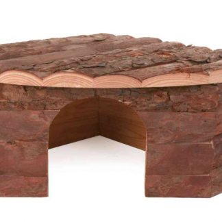 Jesper corner house, rabbits, bark wood, 42 × 15 × 30/30 cm