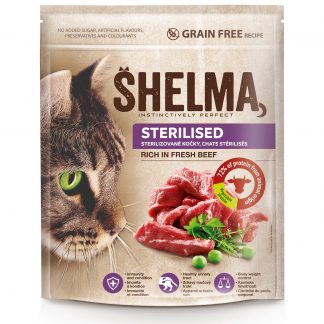 Shelma Grain Free, For sterilised cats rich in fresh beef 750g