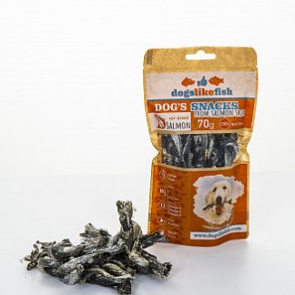 Dogslikefish из кожи лосося - косички  70g