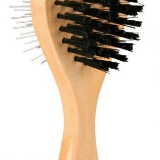 Brush, double-sided, wood/nylon & wire bristles, 5 × 17 cm