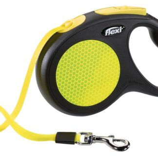 flexi New NEON, tape leash, M: 5 m, black/neon yellow