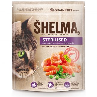 Shelma Grain Free, For sterilised cats rich in fresh salmon 1,4kg