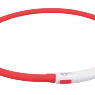 Flash light ring USB, silicone, XS–XL: 70 cm/ø 10 mm, red