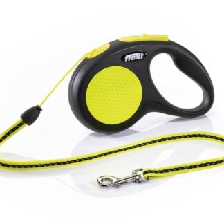 flexi New NEON, cord leash, S: 5 m, black/neon yellow