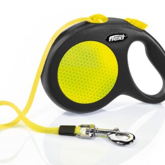 flexi New NEON, tape leash, L: 5 m, black/neon yellow