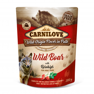 Carni Love pouch Pate Wild Boar Rosehips einekotike koertele 300g