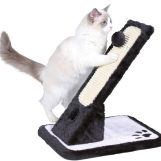 Scratching mat, plush/sisal rug, 30 × 42 × 40 cm, black/cream