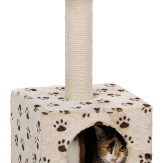 Junior Zamora scratching post, 60 cm, beige with paw prints