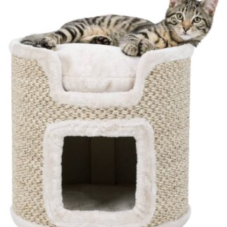 Ria Cat Tower, 37 cm, light grey/natural