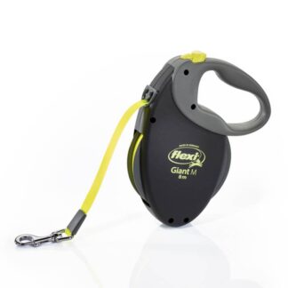 flexi NEON GIANT, tape leash, M: 8 m, black/neon yellow