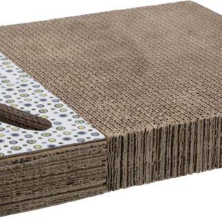 Scratching cardboard with balls, catnip, 38 × 5 × 30 cm, white