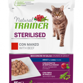 Trainer Natural Cat Sterilized Beef Busta 85gr