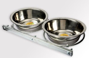 Dingo Zestaw metalowych misek dla psa z mocowaniem do kojca