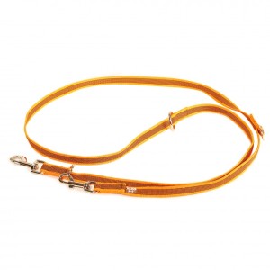 JULIUS K9® Smycz dla psa antypoślizgowa regulowana 20mm / 2,2m - pomarańczowa