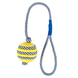 TRIXIE Zabawka Piłka dla psa z fosforyzującym sznurem