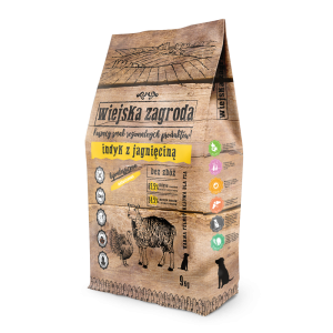 Wiejska Zagroda Indyk z jagnięciną sucha karma dla psa 9 kg