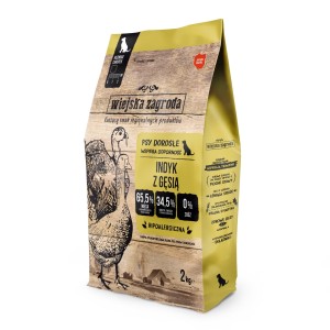 Wiejska Zagroda Indyk z gęsią sucha karma dla psa 9 kg
