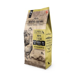 Wiejska Zagroda Indyk z gęsią sucha karma dla psa 20 kg
