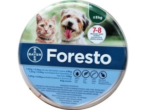 FORESTO Obroża przeciw pchłom i kleszczom dla psów i kotów o masie ciała do 8kg