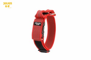 JULIUS K9® Czerwona obroża dla psa 50mm z zamykanym uchwytem i bezpiecznym zapięciem 49-70 cm