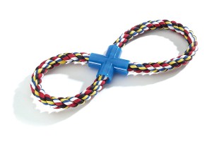 CAMON Pętla podwójna sznurowa dla psa  - bawełniana - do przeciągania 46 cm