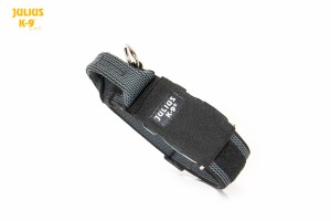 JULIUS K9® Czarna obroża dla psa 50mm z zamykanym uchwytem i bezpiecznym zapięciem 49-70 cm