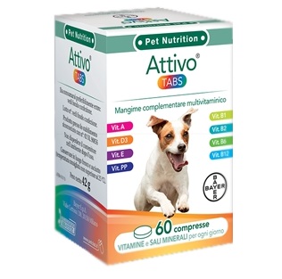 ATTIVO TABS ASTUCCIO DA 60 COMPRESSE ALTAMENTE APPETIBILI