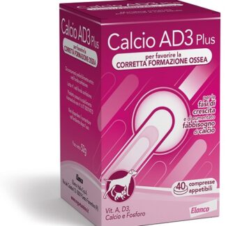 CALCIO AD3 SOLUBILE SVILUPPO 40 COMPRESSE ALTAMENTE APPETIBILI