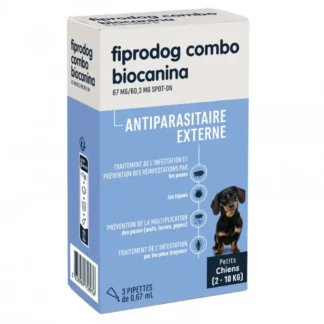Biocanina Fiprodog Combo 67mg/60,3mg Spot-on Petits Chiens 0,67ml X3 pipettes