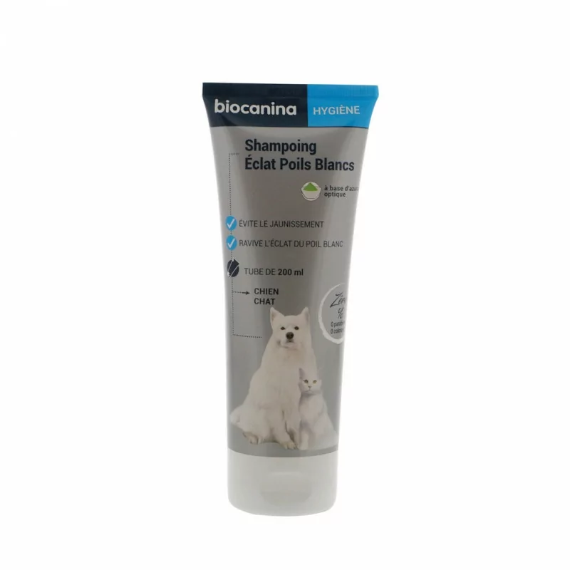 Biocanina Hygiène Shampoing Eclat Poils Blancs Chien et Chat 200ml