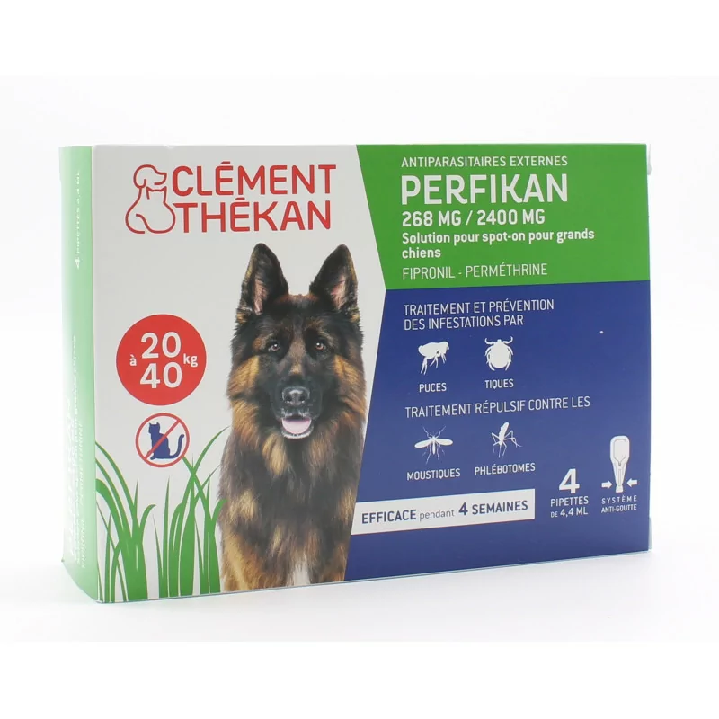 Clément Thékan Perfikan 268mg/2400mg Grands Chiens 4X4,4ml