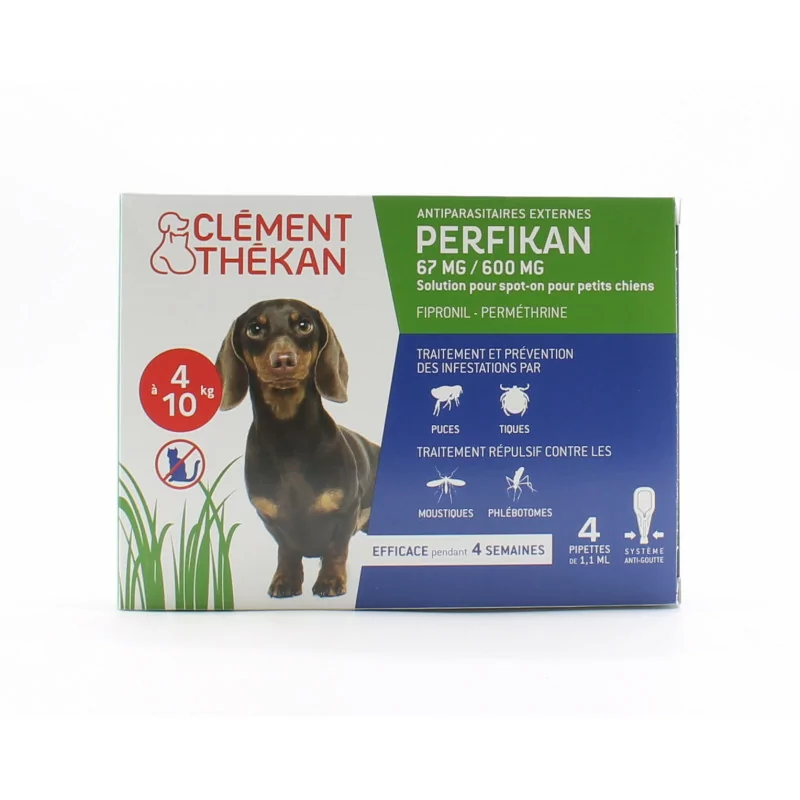 Clément Thékan Perfikan 67mg/600mg Petits Chiens 4X1ml