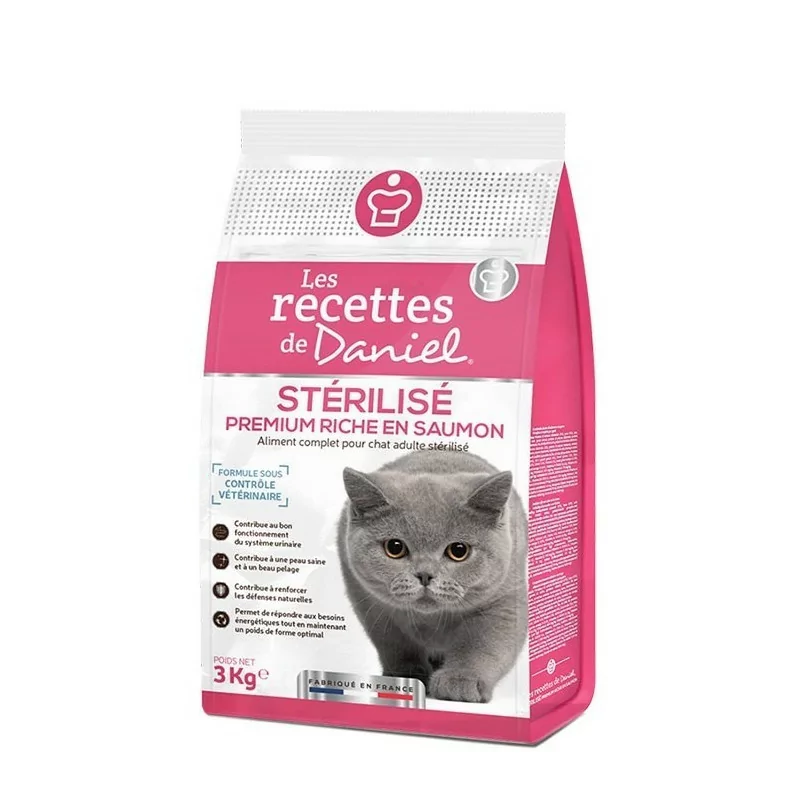 Croquettes Les Recettes de Daniel Premium Chat Stérilisé Saumon 3kg
