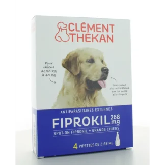 Fiprokil 268 mg Grands Chiens Clément Thékan 4 pipettes