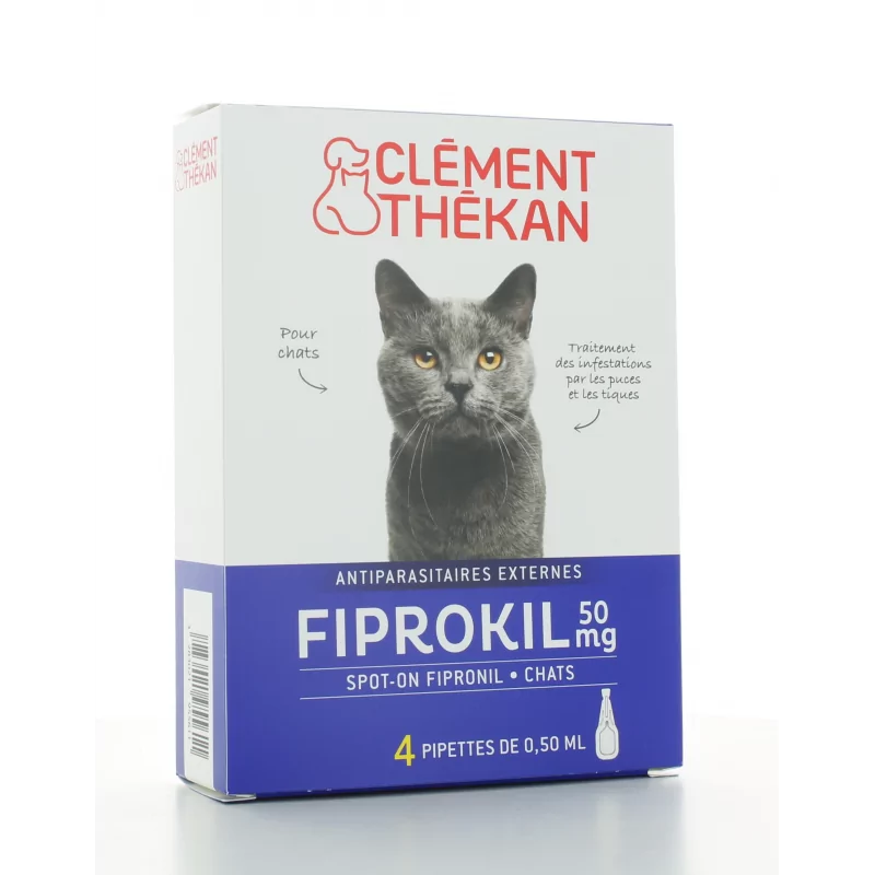 Fiprokil 50 mg Chat Clément Thékan 4 pipettes