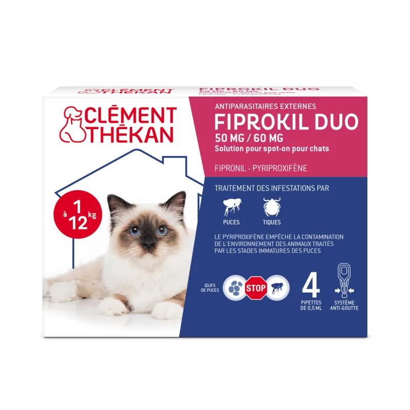 Fiprokil Duo Chat 1-12kg 50mg/60mg 4X0,5ml