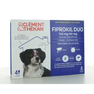 Fiprokil Duo Chien 10-20 kg 134mg/40mg 4 pipettes