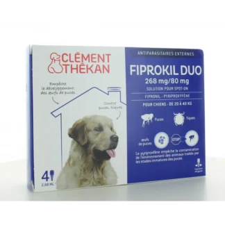 Fiprokil Duo Chien 20-40 kg 268mg/80mg 4 pipettes