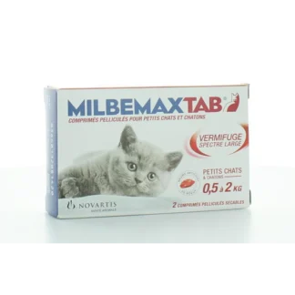 Milbemaxtab Vermifuge Chats 0,5-2kg 2 comprimés